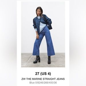 Zara marine straight jeans